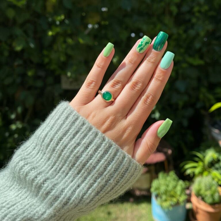 green nails